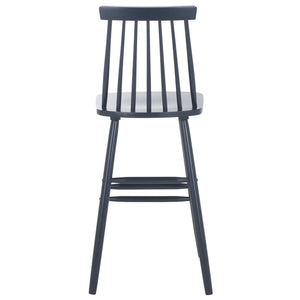 Safavieh Beaufort Bar Stool Set Of 2 - Stylish Rubberwood Design With Open Air Spindle Back For Any Decor Navy Wood Bst8500e-set2