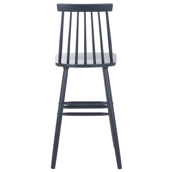 Safavieh Beaufort Bar Stool Set Of 2 - Stylish Rubberwood Design With Open Air Spindle Back For Any Decor Navy Wood Bst8500e-set2
