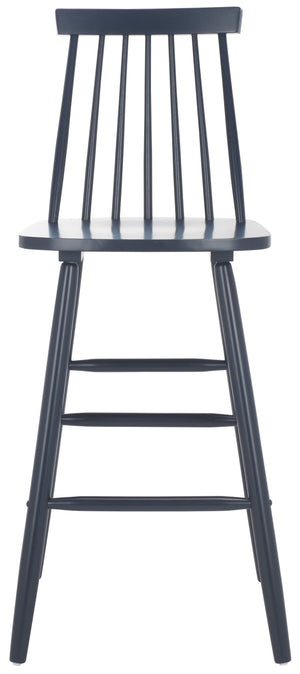 Safavieh Beaufort Bar Stool Set Of 2 - Stylish Rubberwood Design With Open Air Spindle Back For Any Decor Navy Wood Bst8500e-set2