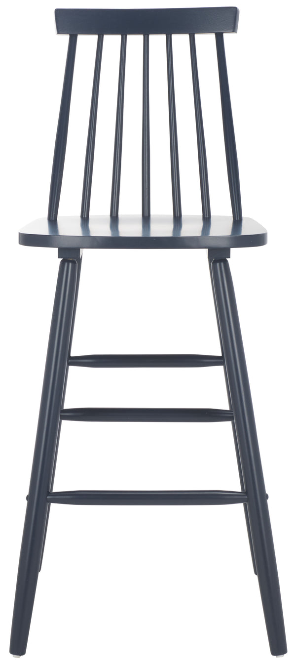 Safavieh Beaufort Bar Stool Set Of 2 - Stylish Rubberwood Design With Open Air Spindle Back For Any Decor Navy Wood Bst8500e-set2