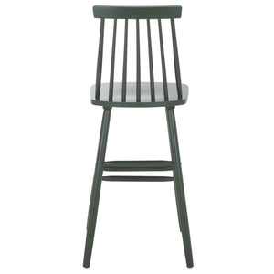 Safavieh Beaufort Bar Stool Set Of 2 - Stylish Rubberwood Design With Open Air Spindle Back For Any Decor Garden Green Wood Bst8500g-set2