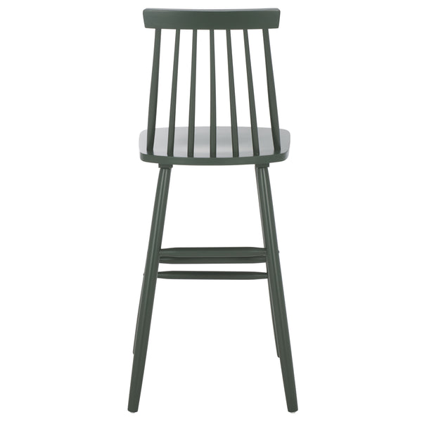 Safavieh Beaufort Bar Stool Set Of 2 - Stylish Rubberwood Design With Open Air Spindle Back For Any Decor Garden Green Wood Bst8500g-set2