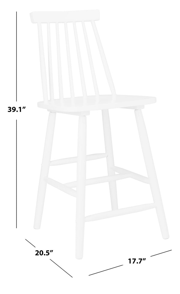 Safavieh BEAUFORT Counter Stool - Stylish Spindle Back Design for Modern Farmhouse Charm - Set of Two White BST8501A-SET2
