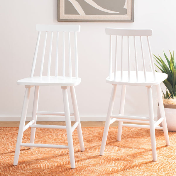 Safavieh BEAUFORT Counter Stool - Stylish Spindle Back Design for Modern Farmhouse Charm - Set of Two White BST8501A-SET2