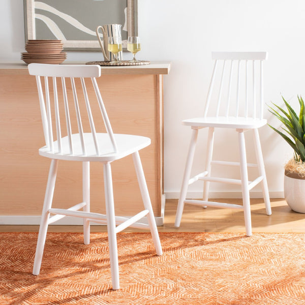 Safavieh BEAUFORT Counter Stool - Stylish Spindle Back Design for Modern Farmhouse Charm - Set of Two White BST8501A-SET2