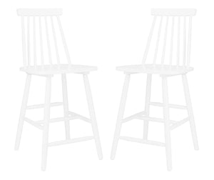 Safavieh BEAUFORT Counter Stool - Stylish Spindle Back Design for Modern Farmhouse Charm - Set of Two White BST8501A-SET2