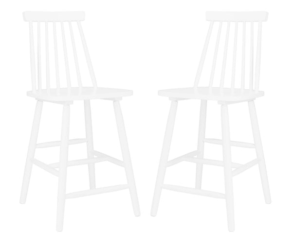 Safavieh BEAUFORT Counter Stool - Stylish Spindle Back Design for Modern Farmhouse Charm - Set of Two White BST8501A-SET2