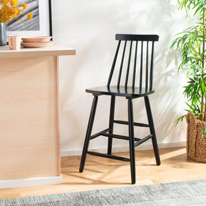 Safavieh BEAUFORT Counter Stool - Stylish Spindle Back Design for Modern Farmhouse Charm - Set of Two Black BST8501B-SET2