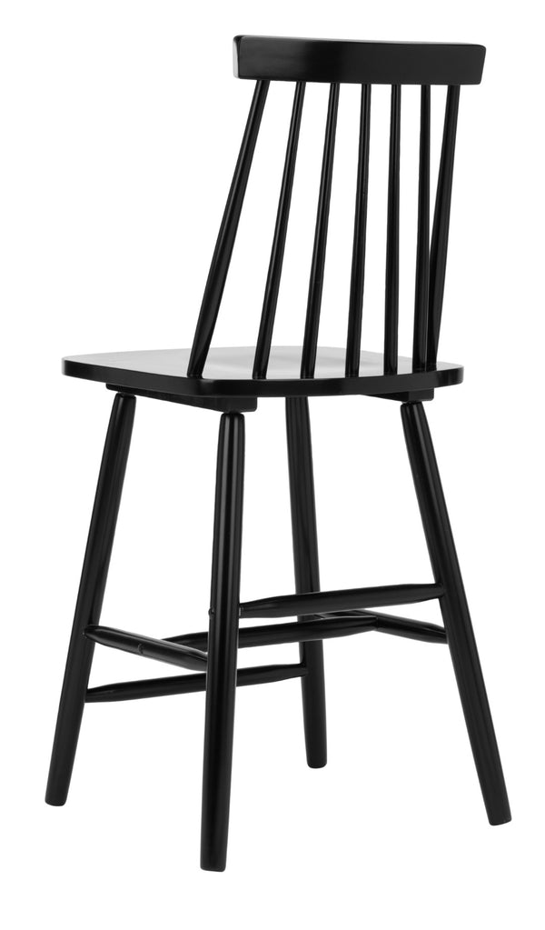 Safavieh BEAUFORT Counter Stool - Stylish Spindle Back Design for Modern Farmhouse Charm - Set of Two Black BST8501B-SET2