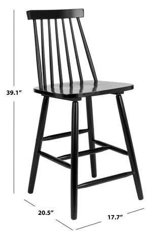 Safavieh BEAUFORT Counter Stool - Stylish Spindle Back Design for Modern Farmhouse Charm - Set of Two Black BST8501B-SET2