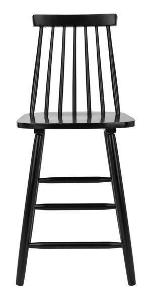Safavieh BEAUFORT Counter Stool - Stylish Spindle Back Design for Modern Farmhouse Charm - Set of Two Black BST8501B-SET2