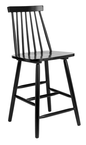Safavieh BEAUFORT Counter Stool - Stylish Spindle Back Design for Modern Farmhouse Charm - Set of Two Black BST8501B-SET2