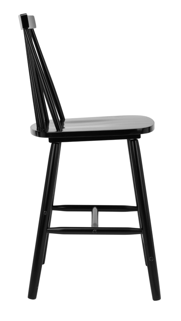 Safavieh BEAUFORT Counter Stool - Stylish Spindle Back Design for Modern Farmhouse Charm - Set of Two Black BST8501B-SET2