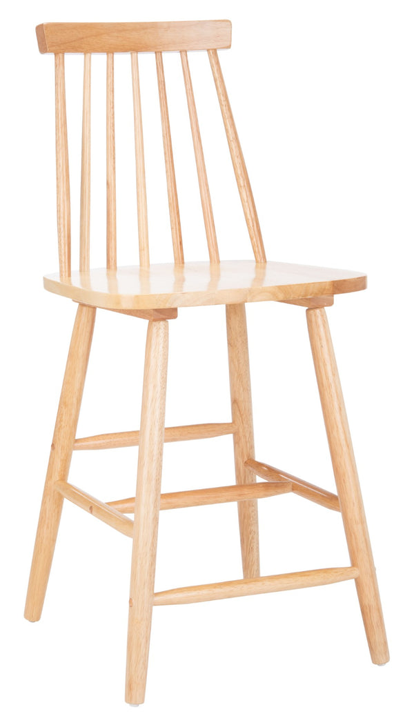 Safavieh BEAUFORT Counter Stool - Stylish Spindle Back Design for Modern Farmhouse Charm - Set of Two Natural BST8501C-SET2