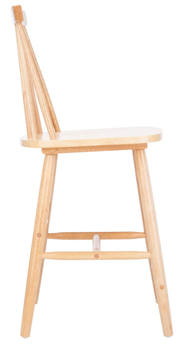 Safavieh BEAUFORT Counter Stool - Stylish Spindle Back Design for Modern Farmhouse Charm - Set of Two Natural BST8501C-SET2