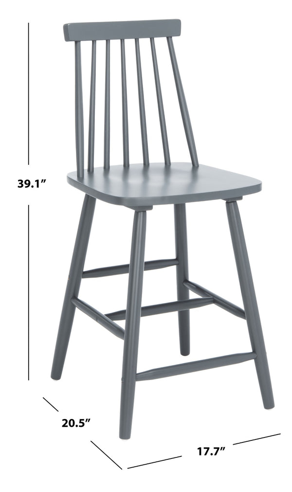 Safavieh BEAUFORT Counter Stool - Stylish Spindle Back Design for Modern Farmhouse Charm - Set of Two Grey BST8501D-SET2