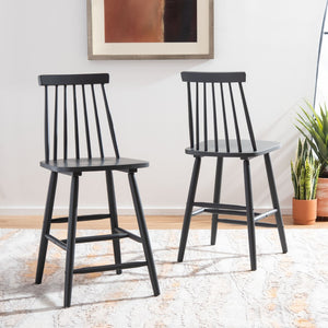 Safavieh BEAUFORT Counter Stool - Stylish Spindle Back Design for Modern Farmhouse Charm - Set of Two Grey BST8501D-SET2