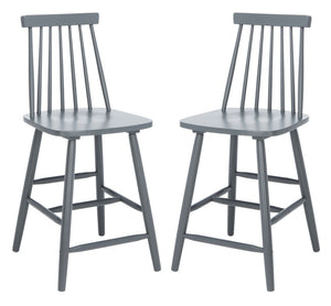 Safavieh BEAUFORT Counter Stool - Stylish Spindle Back Design for Modern Farmhouse Charm - Set of Two Grey BST8501D-SET2