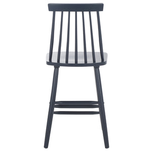 Safavieh Beaufort Counter Stool Set Of 2 - Modern Farmhouse Charm With Iconic Spindle Back And Rubberwood Frame Navy Wood Bst8501e-set2