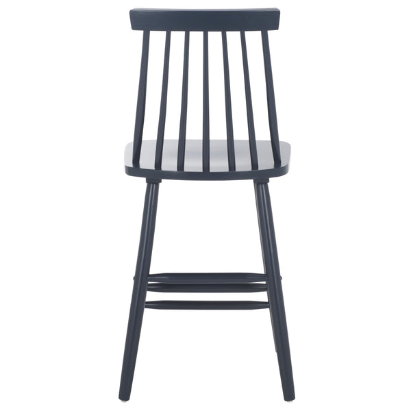 Safavieh Beaufort Counter Stool Set Of 2 - Modern Farmhouse Charm With Iconic Spindle Back And Rubberwood Frame Navy Wood Bst8501e-set2