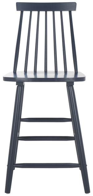 Safavieh Beaufort Counter Stool Set Of 2 - Modern Farmhouse Charm With Iconic Spindle Back And Rubberwood Frame Navy Wood Bst8501e-set2