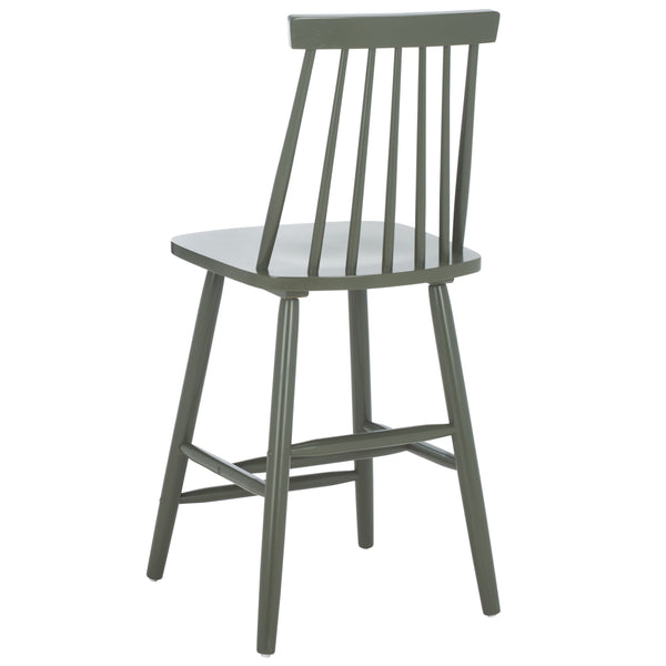 Safavieh Beaufort Counter Stool Set Of 2 - Modern Farmhouse Charm With Iconic Spindle Back And Rubberwood Frame Dusty Green Wood Bst8501f-set2