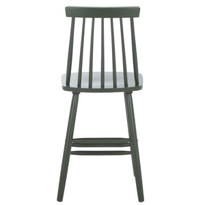 Safavieh Beaufort Counter Stool Set Of 2 - Modern Farmhouse Charm With Iconic Spindle Back And Rubberwood Frame Garden Green Wood Bst8501g-set2