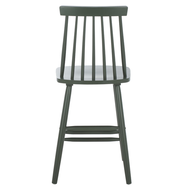 Safavieh Beaufort Counter Stool Set Of 2 - Modern Farmhouse Charm With Iconic Spindle Back And Rubberwood Frame Garden Green Wood Bst8501g-set2