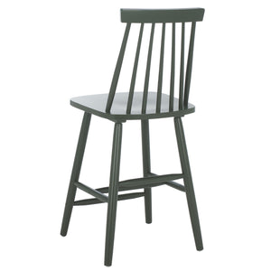 Safavieh Beaufort Counter Stool Set Of 2 - Modern Farmhouse Charm With Iconic Spindle Back And Rubberwood Frame Garden Green Wood Bst8501g-set2