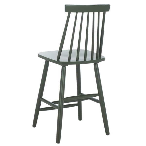 Safavieh Beaufort Counter Stool Set Of 2 - Modern Farmhouse Charm With Iconic Spindle Back And Rubberwood Frame Garden Green Wood Bst8501g-set2