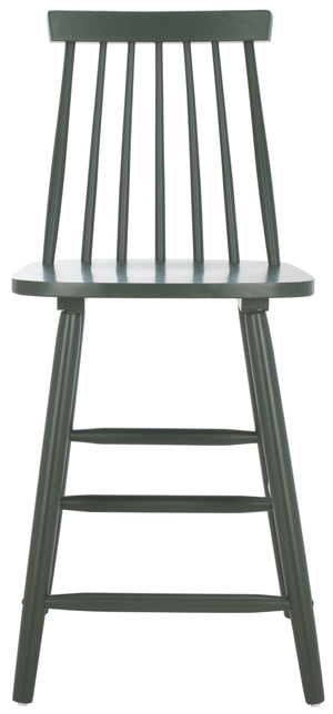 Safavieh Beaufort Counter Stool Set Of 2 - Modern Farmhouse Charm With Iconic Spindle Back And Rubberwood Frame Garden Green Wood Bst8501g-set2