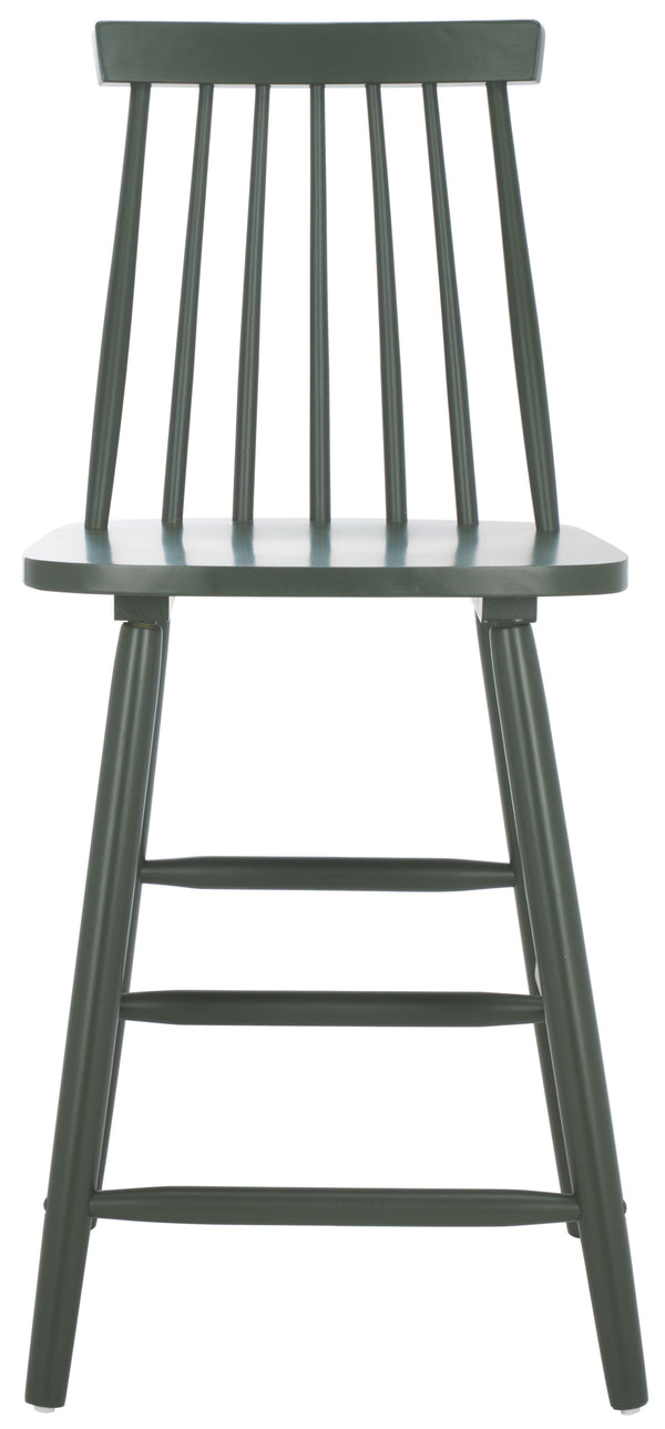 Safavieh Beaufort Counter Stool Set Of 2 - Modern Farmhouse Charm With Iconic Spindle Back And Rubberwood Frame Garden Green Wood Bst8501g-set2