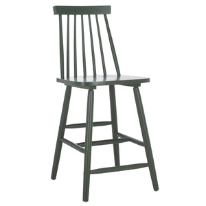 Safavieh Beaufort Counter Stool Set Of 2 - Modern Farmhouse Charm With Iconic Spindle Back And Rubberwood Frame Garden Green Wood Bst8501g-set2