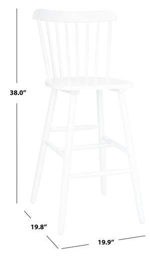 Safavieh GALENA Bar Stool Set of Two - Timeless Farmhouse Design for Stylish Home Bars and Kitchen Spaces White BST8502A-SET2