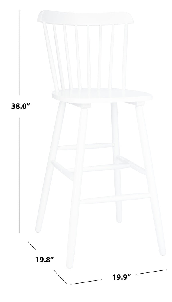 Safavieh GALENA Bar Stool Set of Two - Timeless Farmhouse Design for Stylish Home Bars and Kitchen Spaces White BST8502A-SET2