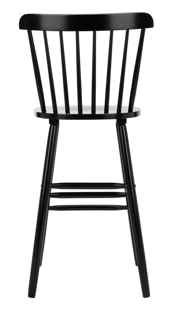 Safavieh GALENA Bar Stool Set of Two - Timeless Farmhouse Design for Stylish Home Bars and Kitchen Spaces Black BST8502B-SET2