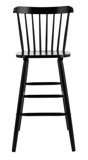 Safavieh GALENA Bar Stool Set of Two - Timeless Farmhouse Design for Stylish Home Bars and Kitchen Spaces Black BST8502B-SET2