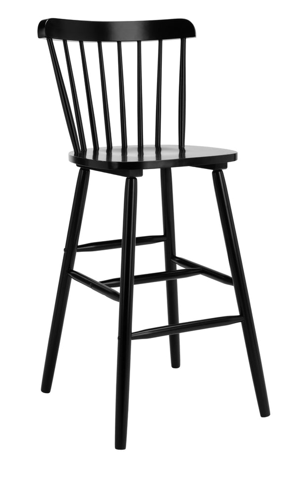 Safavieh GALENA Bar Stool Set of Two - Timeless Farmhouse Design for Stylish Home Bars and Kitchen Spaces Black BST8502B-SET2