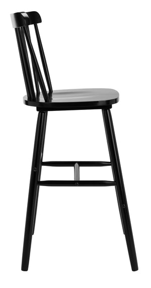 Safavieh GALENA Bar Stool Set of Two - Timeless Farmhouse Design for Stylish Home Bars and Kitchen Spaces Black BST8502B-SET2