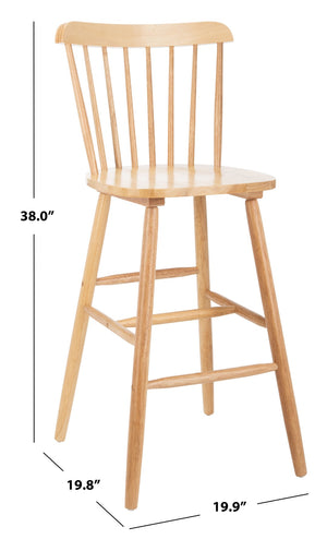 Safavieh GALENA Bar Stool Set of Two - Timeless Farmhouse Design for Stylish Home Bars and Kitchen Spaces Natural BST8502C-SET2