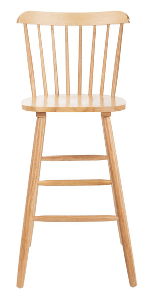 Safavieh GALENA Bar Stool Set of Two - Timeless Farmhouse Design for Stylish Home Bars and Kitchen Spaces Natural BST8502C-SET2