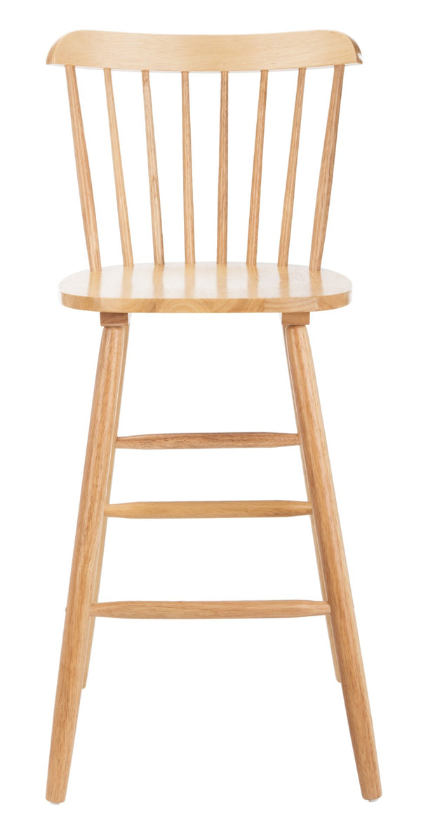Safavieh GALENA Bar Stool Set of Two - Timeless Farmhouse Design for Stylish Home Bars and Kitchen Spaces Natural BST8502C-SET2