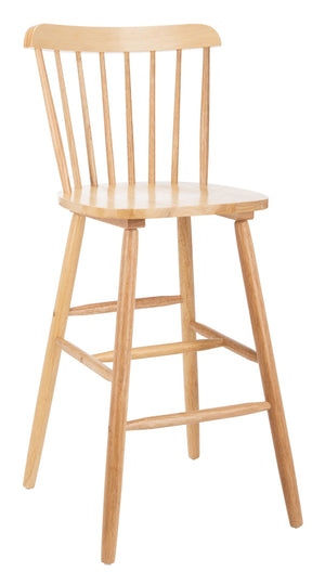 Safavieh GALENA Bar Stool Set of Two - Timeless Farmhouse Design for Stylish Home Bars and Kitchen Spaces Natural BST8502C-SET2
