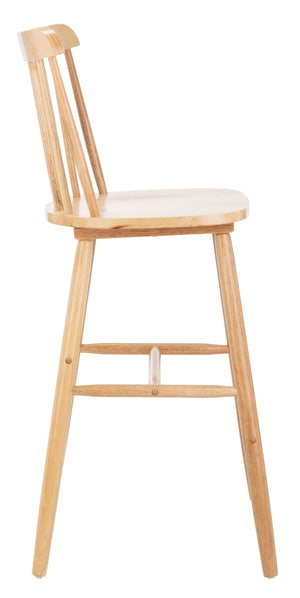 Safavieh GALENA Bar Stool Set of Two - Timeless Farmhouse Design for Stylish Home Bars and Kitchen Spaces Natural BST8502C-SET2