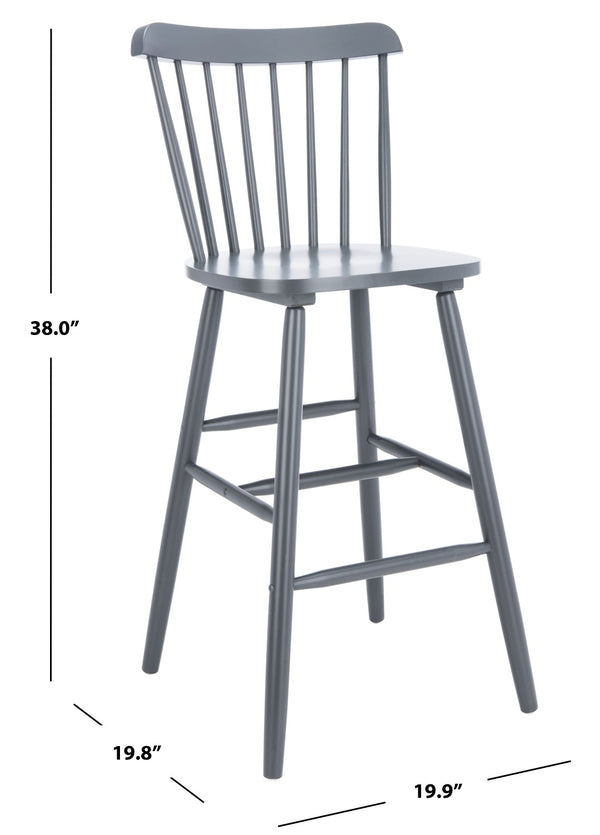 Safavieh GALENA Bar Stool Set of Two - Classic Grey Farmhouse Style for Kitchen, Bar & Counter Seating BST8502D-SET2