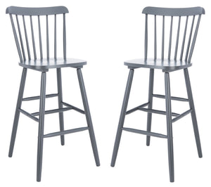 Safavieh GALENA Bar Stool Set of Two - Classic Grey Farmhouse Style for Kitchen, Bar & Counter Seating BST8502D-SET2