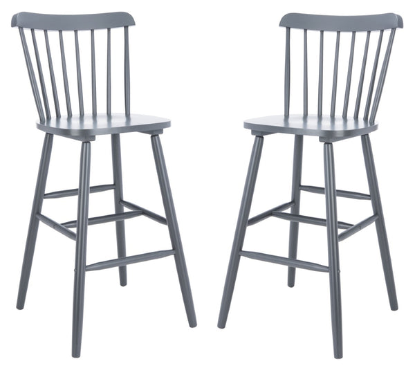 Safavieh GALENA Bar Stool Set of Two - Classic Grey Farmhouse Style for Kitchen, Bar & Counter Seating BST8502D-SET2