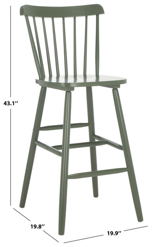 Safavieh Galena Bar Stool Set Of 2 – Timeless Farmhouse Elegance In Classic Americana Style For Any Space Dusty Green Wood Bst8502f-set2