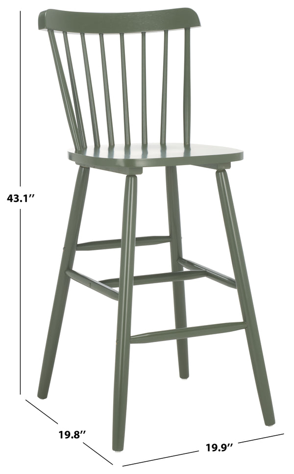 Safavieh Galena Bar Stool Set Of 2 – Timeless Farmhouse Elegance In Classic Americana Style For Any Space Dusty Green Wood Bst8502f-set2