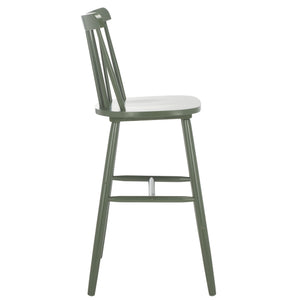 Safavieh Galena Bar Stool Set Of 2 – Timeless Farmhouse Elegance In Classic Americana Style For Any Space Dusty Green Wood Bst8502f-set2